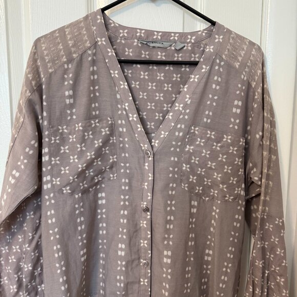 Athleta Ikat Kaftan Shirt Swimsuit Coverup Silk/Cotton Blend XS - Picture 3 of 10